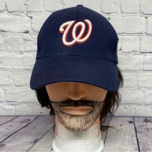 Nike Team Washington Nationals Hat Cap Strap Back Navy Blue NFL Football Swoosh